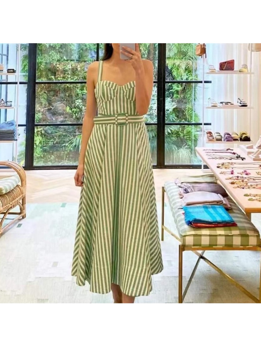Cara Cara Calypso Midi Dress in Ivory Green - Picture 12 of 12